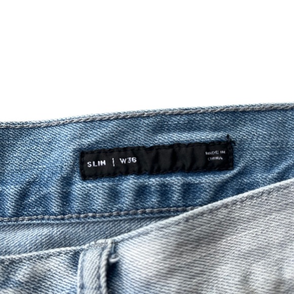 Pacsun Los Angeles Men Denim Embroidered Rose Slim Stretchy Shorts Waist 36 - Picture 5 of 7